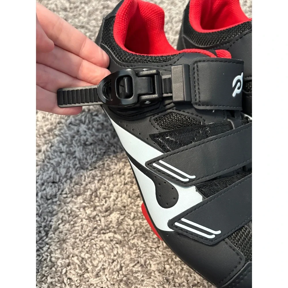 Peloton Cycling Shoes Black Red Size 40 Look Delta Cleats Indoor‎ Spin Shoe